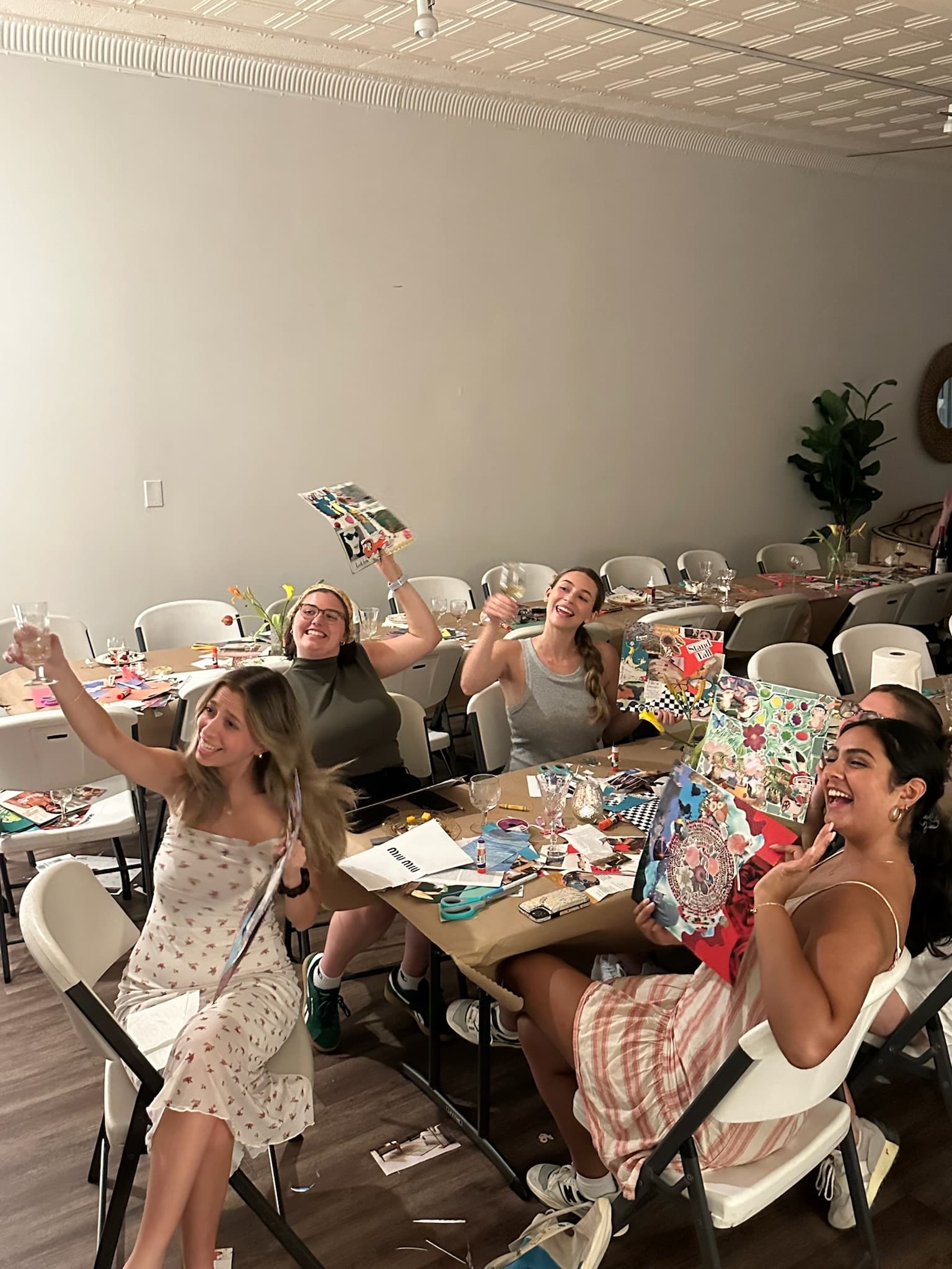 Students making art together at Mixed Mediums studio
