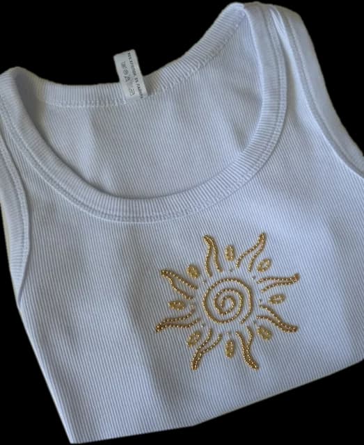 Tank top with a beaded sun