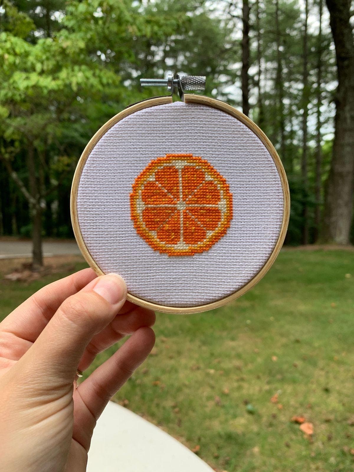 Cross stitch supplies and finished work