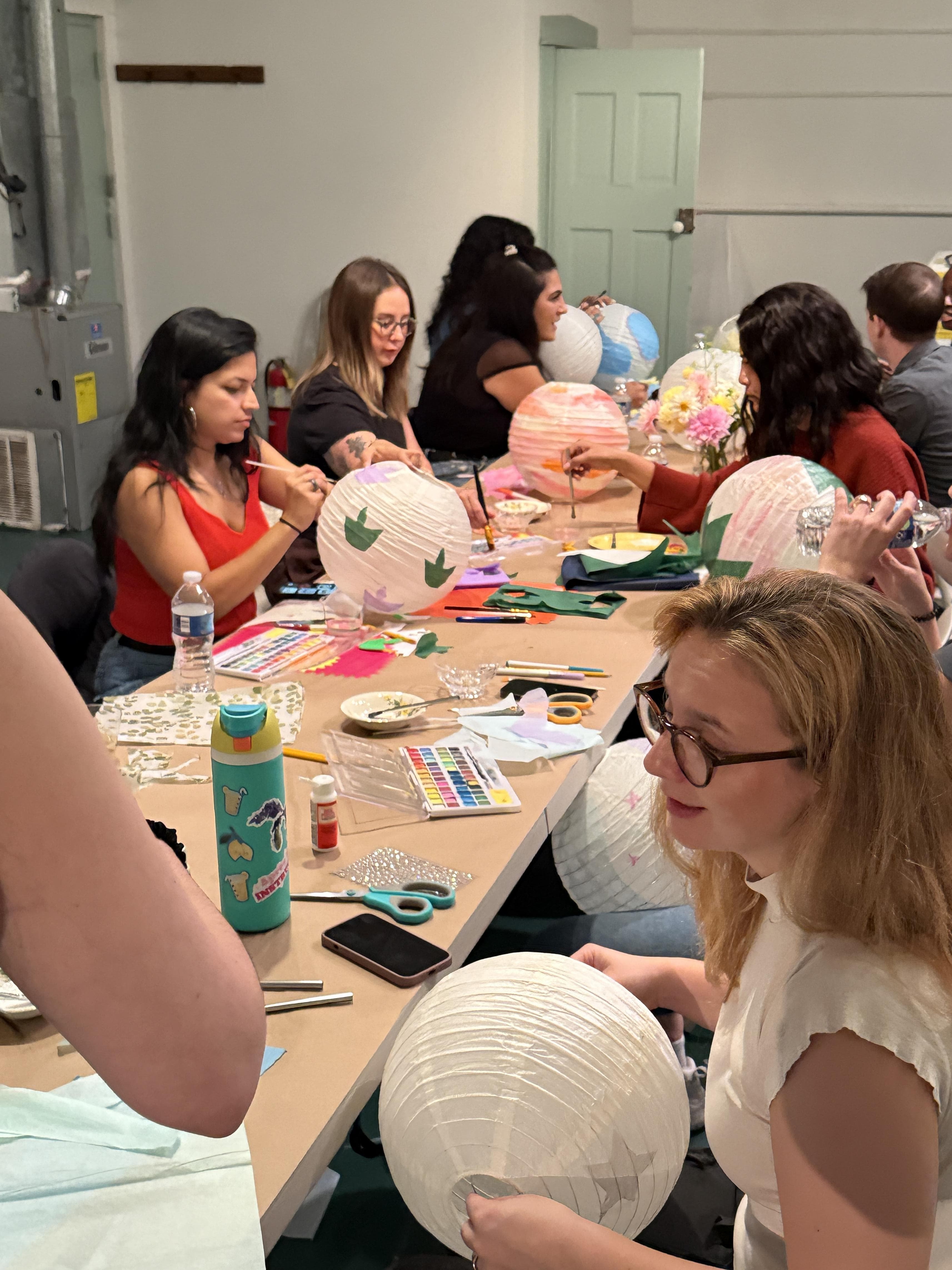 Group of workshop attendees at Mixed Mediums studio